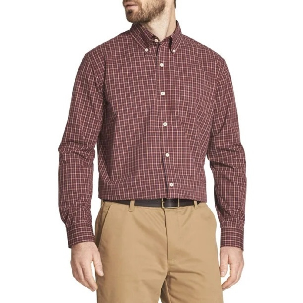 Arrow 1851 Hamilton Poplin Wrinkle Resistant Plaid Button Down Shirt XXL 18-18.5
